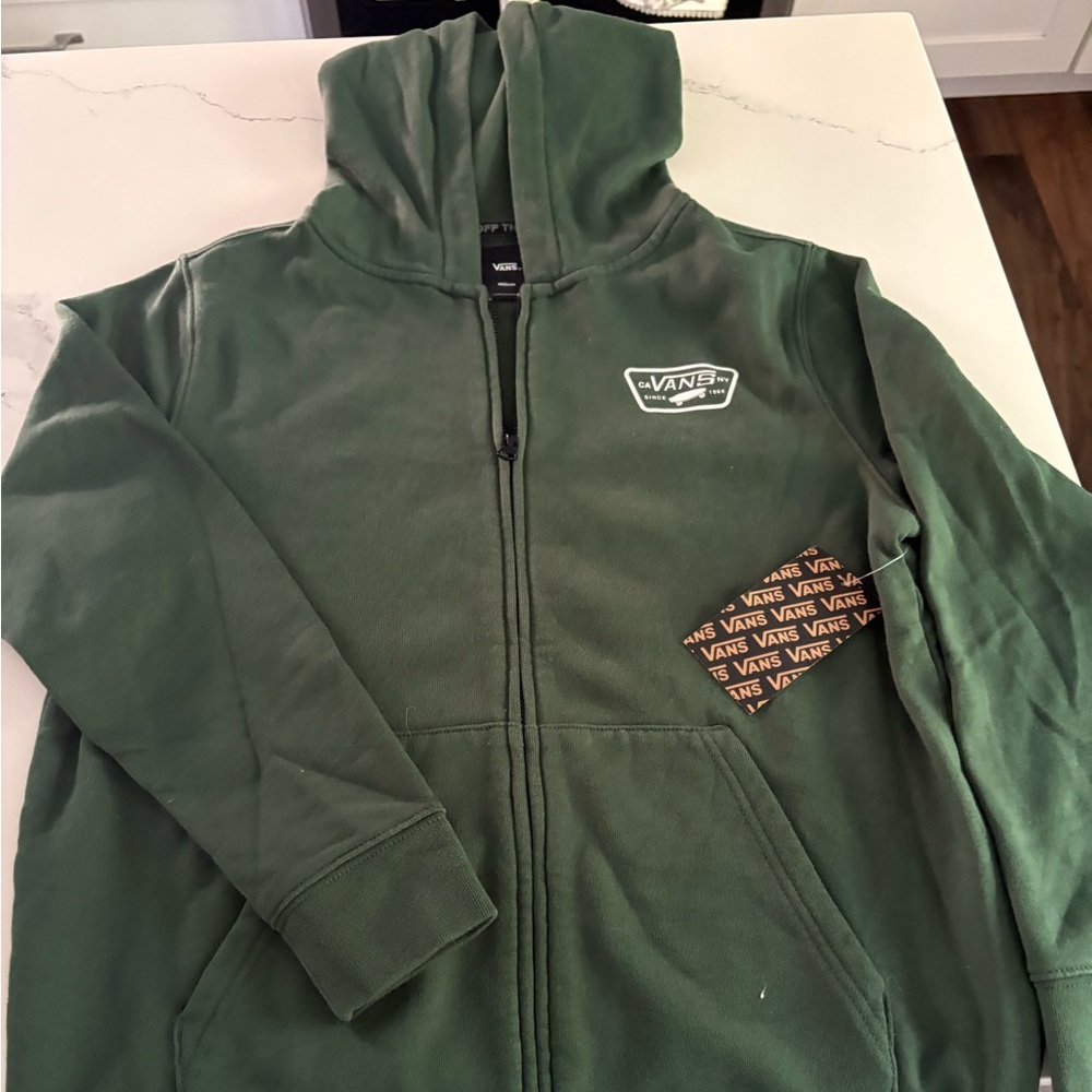Vans Kids Olive Green Zip-Up Hoodie